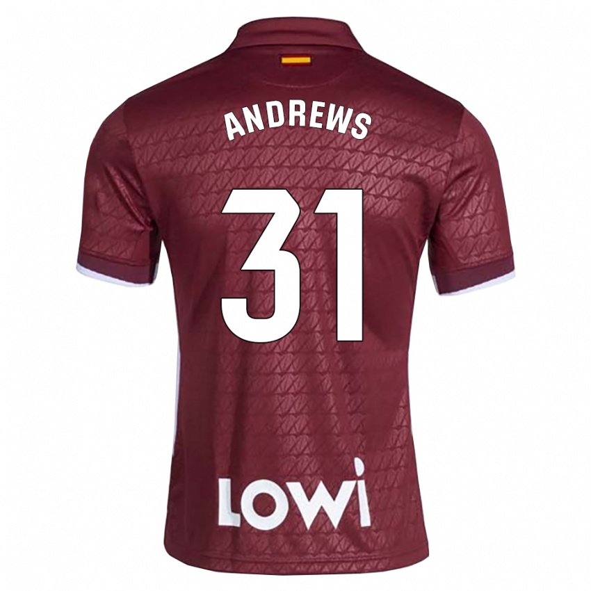 נשים George Andrews #31 אדום כהה לבן הרחק ג'רזי 2026/27 חולצה קצרה