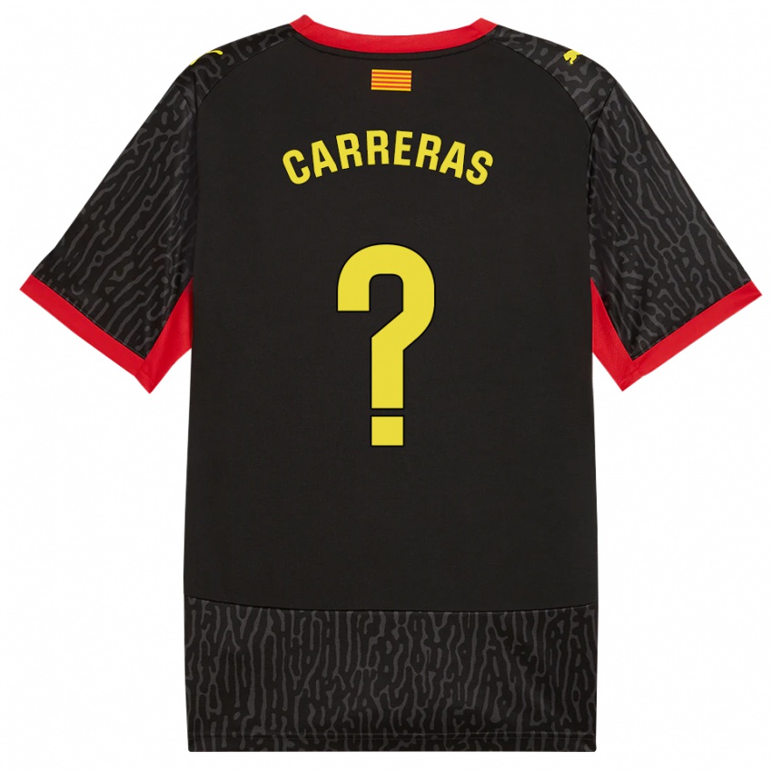 נשים Biel Carreras #0 שחור צהוב אדום הרחק ג'רזי 2026/27 חולצה קצרה