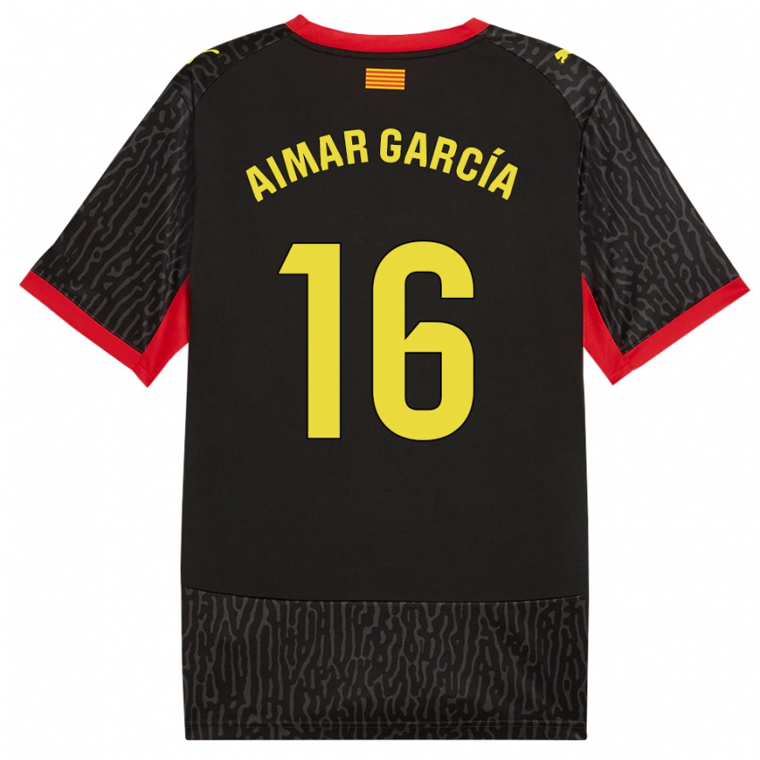 נשים Aimar García #16 שחור צהוב אדום הרחק ג'רזי 2026/27 חולצה קצרה