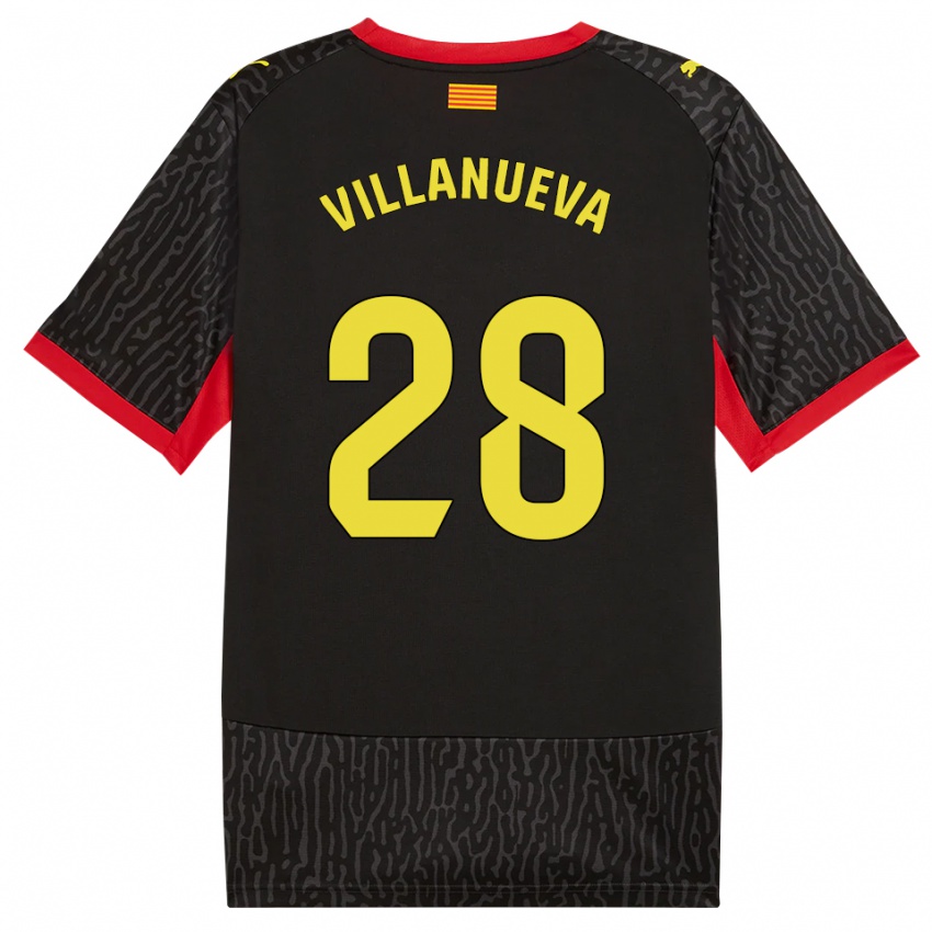 נשים Pablo Villanueva #28 שחור צהוב אדום הרחק ג'רזי 2026/27 חולצה קצרה