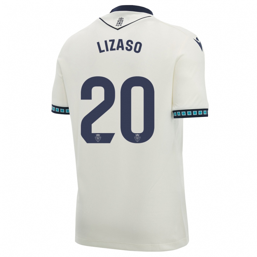 נשים Iker Lizaso #20 לבן שחור כחול שמיים בהיר הרחק ג'רזי 2026/27 חולצה קצרה