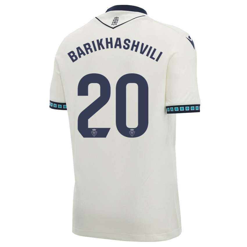 נשים Nika Barikhashvili #20 לבן שחור כחול שמיים בהיר הרחק ג'רזי 2026/27 חולצה קצרה