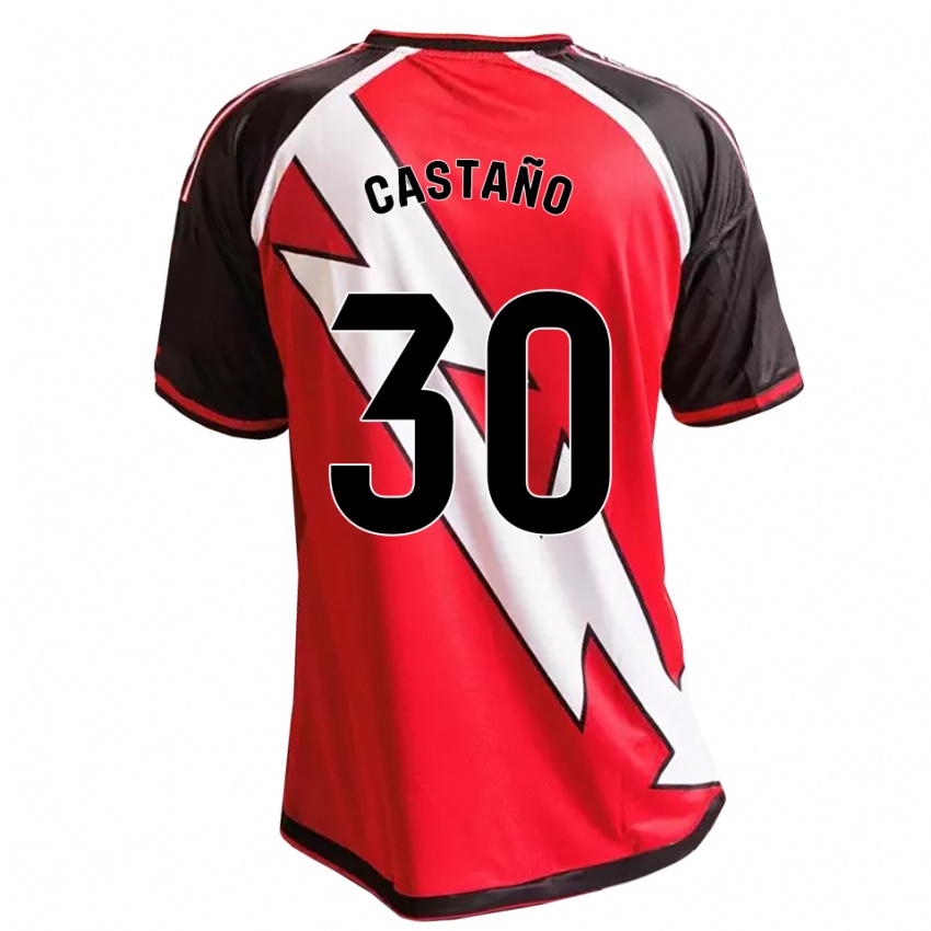 נשים Hugo Castaño #30 לבן אדום שחור הרחק ג'רזי 2026/27 חולצה קצרה