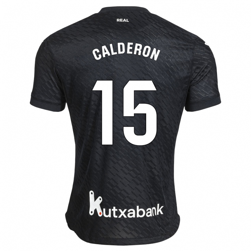 נשים Iker Calderon #15 שחור לבן הרחק ג'רזי 2026/27 חולצה קצרה