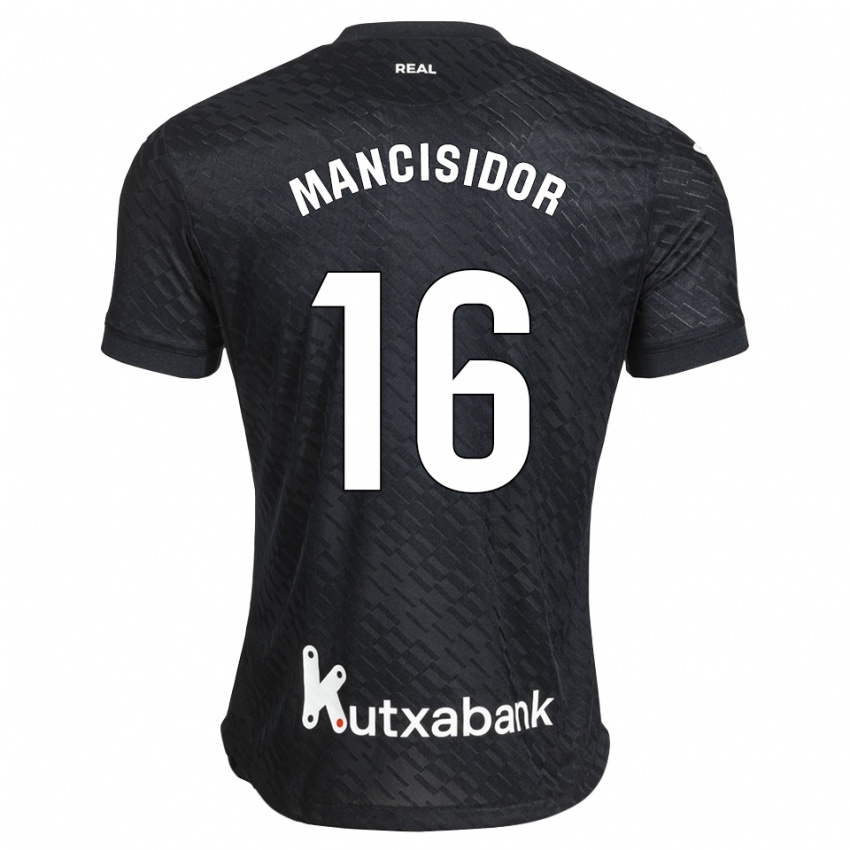 נשים Beñat Mancisidor #16 שחור לבן הרחק ג'רזי 2026/27 חולצה קצרה