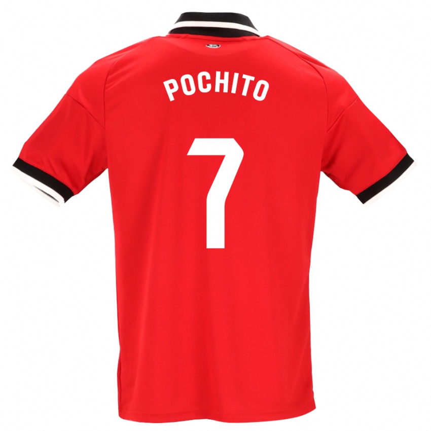 נשים Pochito #7 לבן אדום שחור הרחק ג'רזי 2026/27 חולצה קצרה