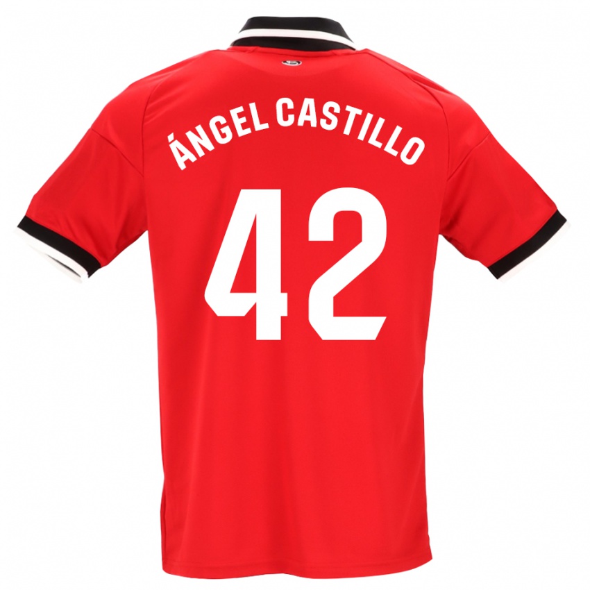 נשים Manuel Ángel Castillo #42 לבן אדום שחור הרחק ג'רזי 2026/27 חולצה קצרה