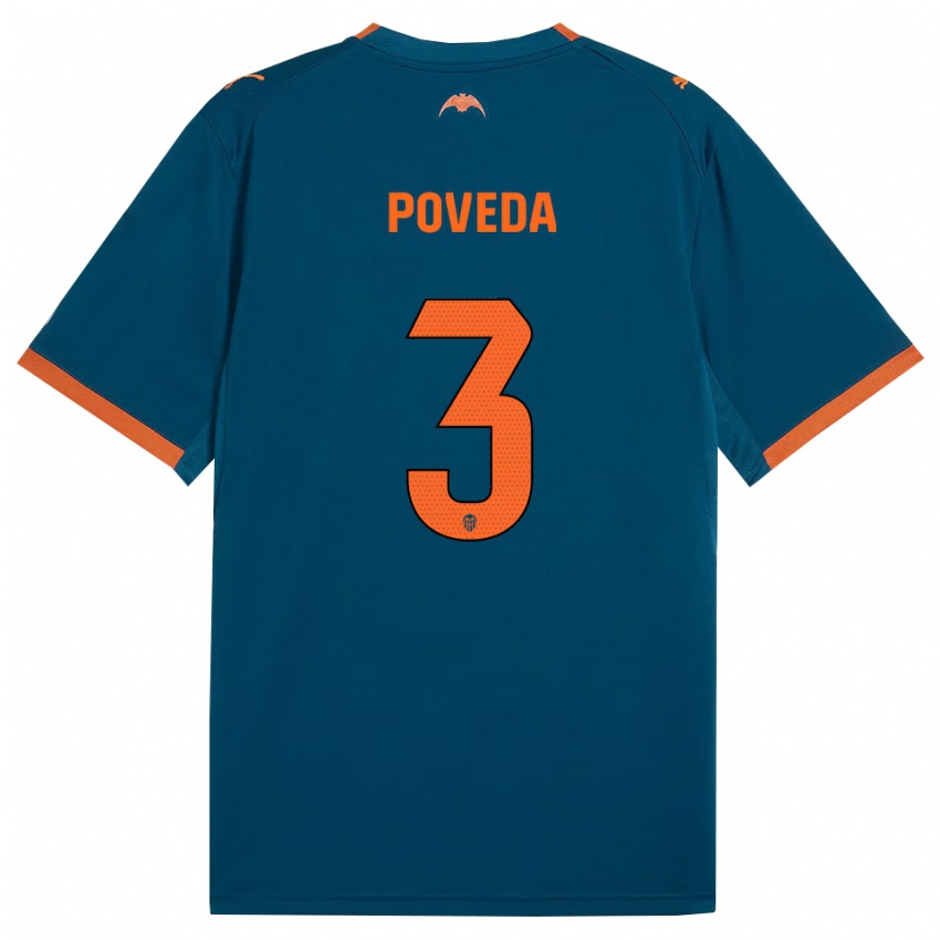 נשים Hugo Poveda #3 כחול דודג' כתום הרחק ג'רזי 2026/27 חולצה קצרה