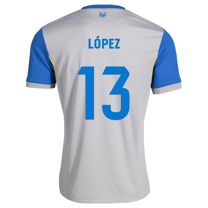 נשים Carlos López #13 כחול דודג' אפור הרחק ג'רזי 2026/27 חולצה קצרה