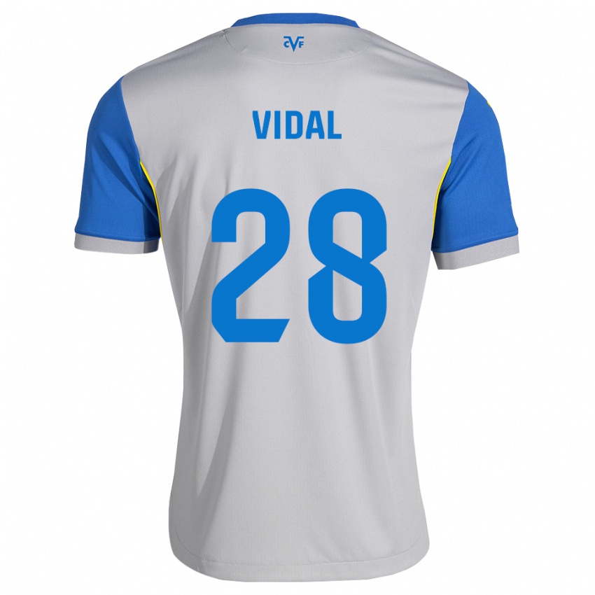 נשים Aran Vidal #28 כחול דודג' אפור הרחק ג'רזי 2026/27 חולצה קצרה