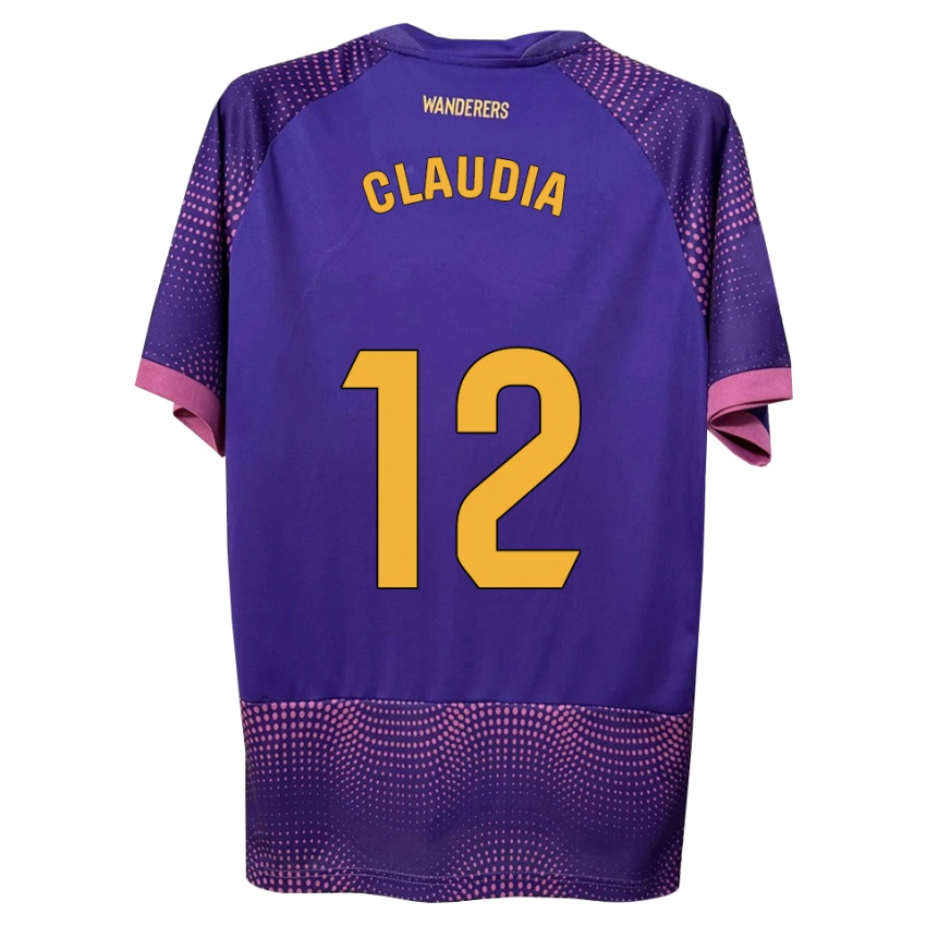 נשים Claudia Rabasco Campello #12 לבן ורוד סגול הרחק ג'רזי 2026/27 חולצה קצרה
