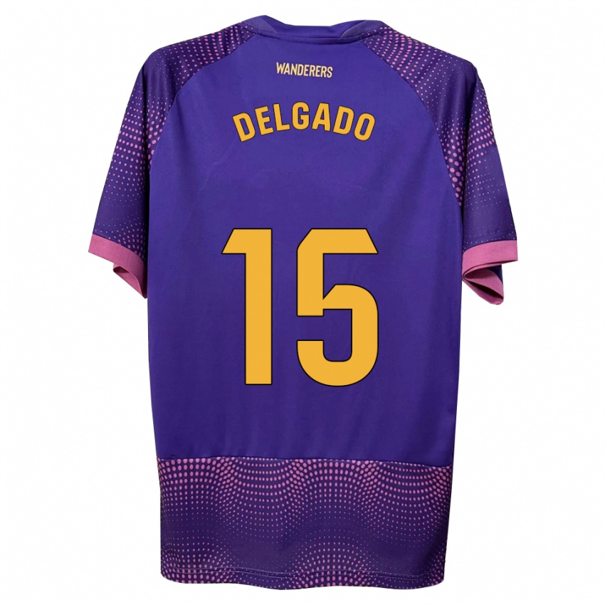 נשים David Delgado #15 לבן ורוד סגול הרחק ג'רזי 2026/27 חולצה קצרה