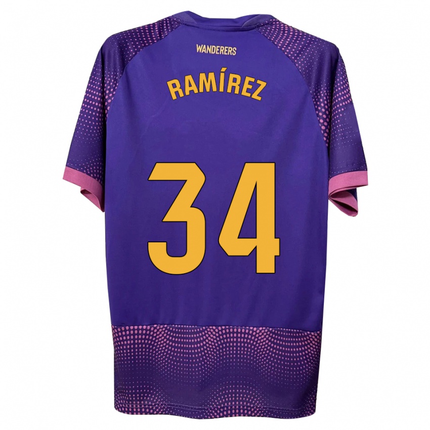 נשים Jalmar Ramírez #34 לבן ורוד סגול הרחק ג'רזי 2026/27 חולצה קצרה