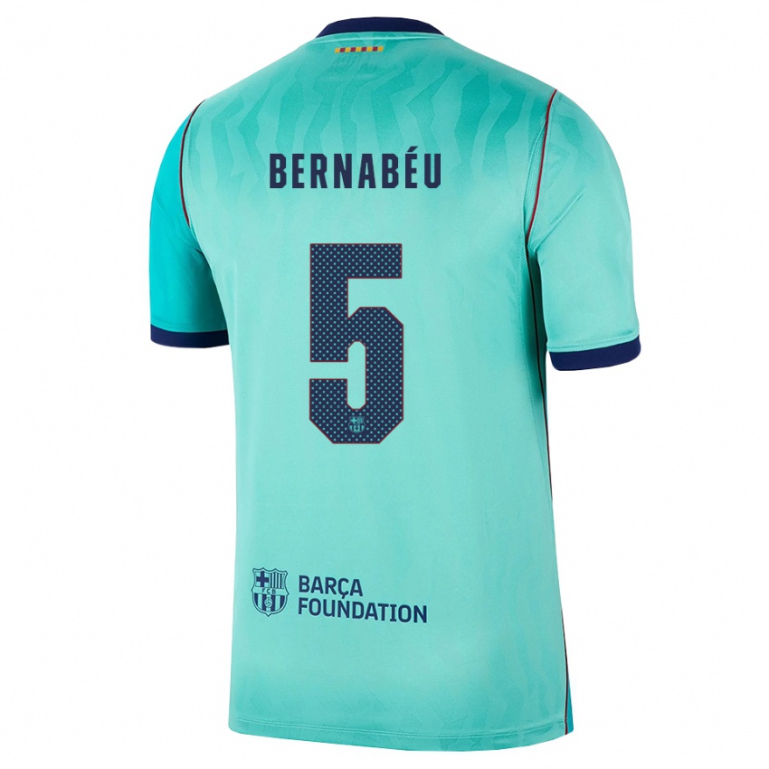 נשים Pol Bernabéu #5 אקווה טורקיז מלכותי כחול ג'רזי קיט שלישי 2026/27 חולצה קצרה