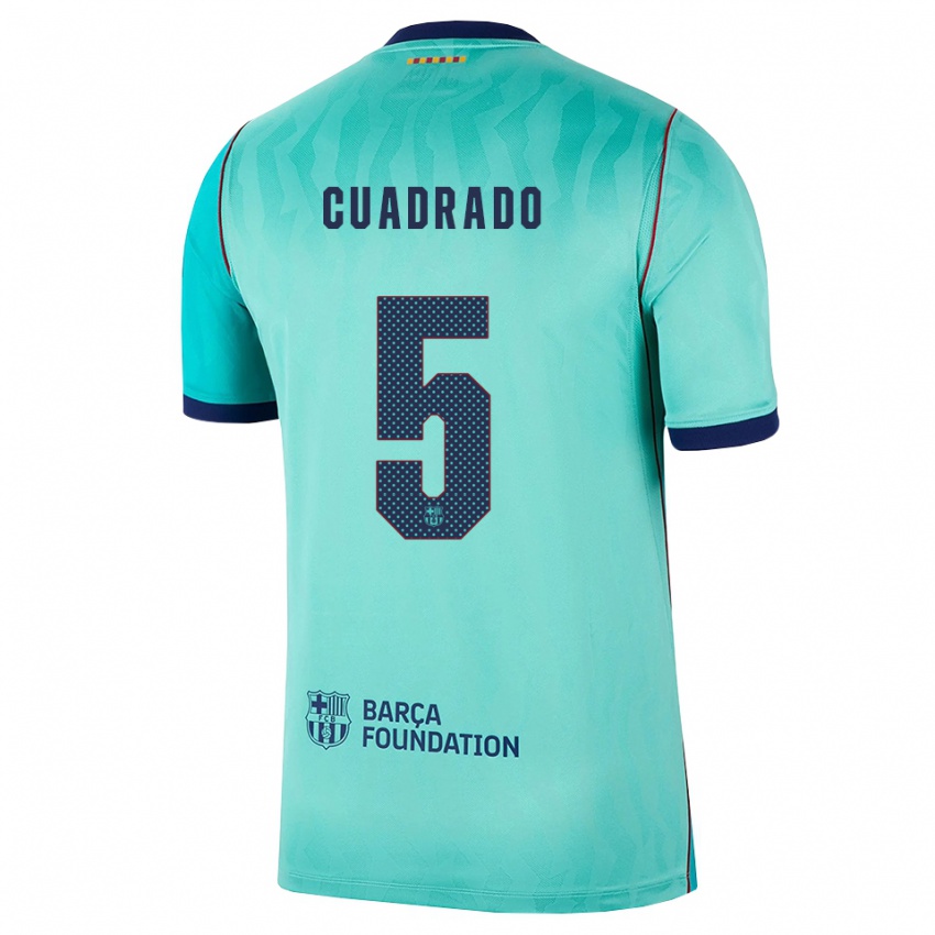נשים Adrián Cuadrado #5 אקווה טורקיז מלכותי כחול ג'רזי קיט שלישי 2026/27 חולצה קצרה