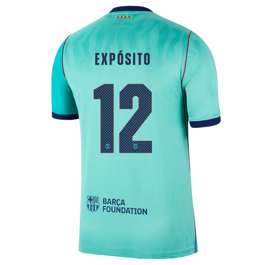 נשים Raúl Expósito #12 אקווה טורקיז מלכותי כחול ג'רזי קיט שלישי 2026/27 חולצה קצרה