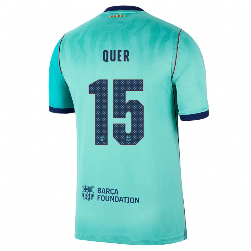 נשים Ignasi Quer #15 אקווה טורקיז מלכותי כחול ג'רזי קיט שלישי 2026/27 חולצה קצרה