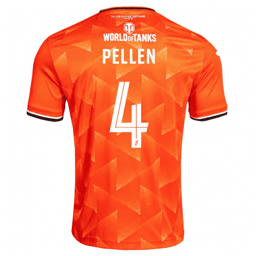 ילדים Louise Pellen #4 כתום לבן שחור ג'רזי ביתית 2026/27 חולצה קצרה