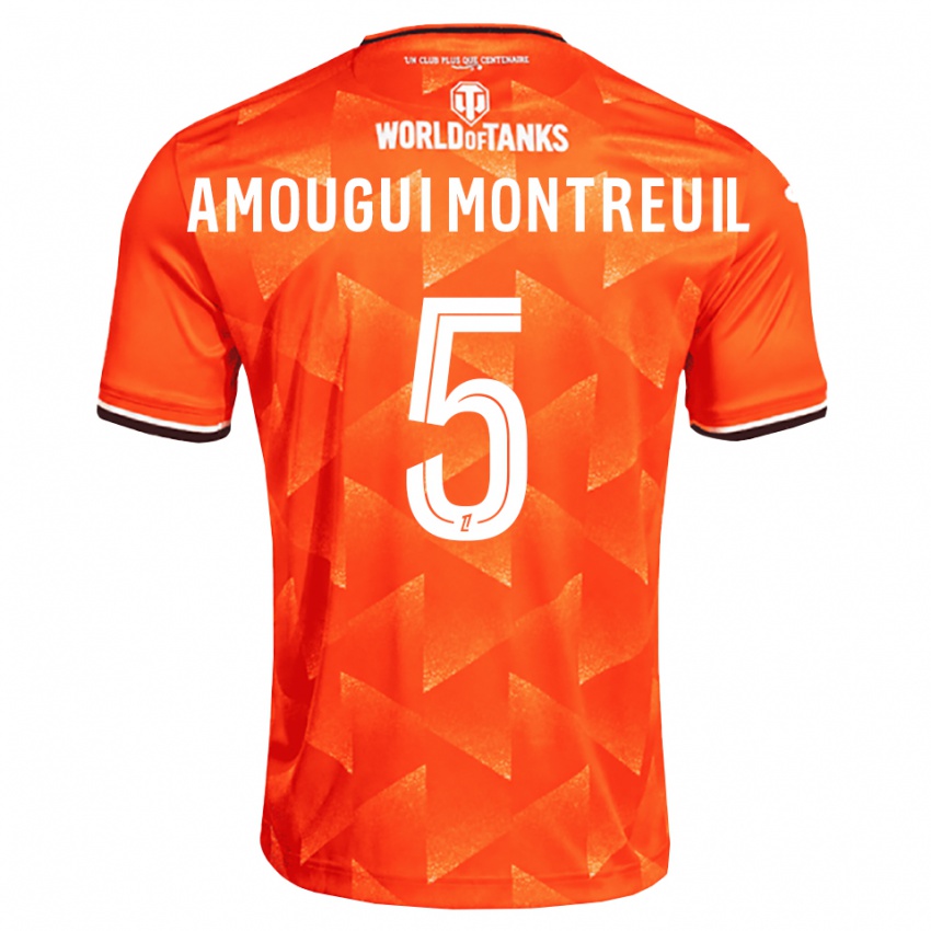 ילדים Maceo Amougui Montreuil #5 כתום לבן שחור ג'רזי ביתית 2026/27 חולצה קצרה