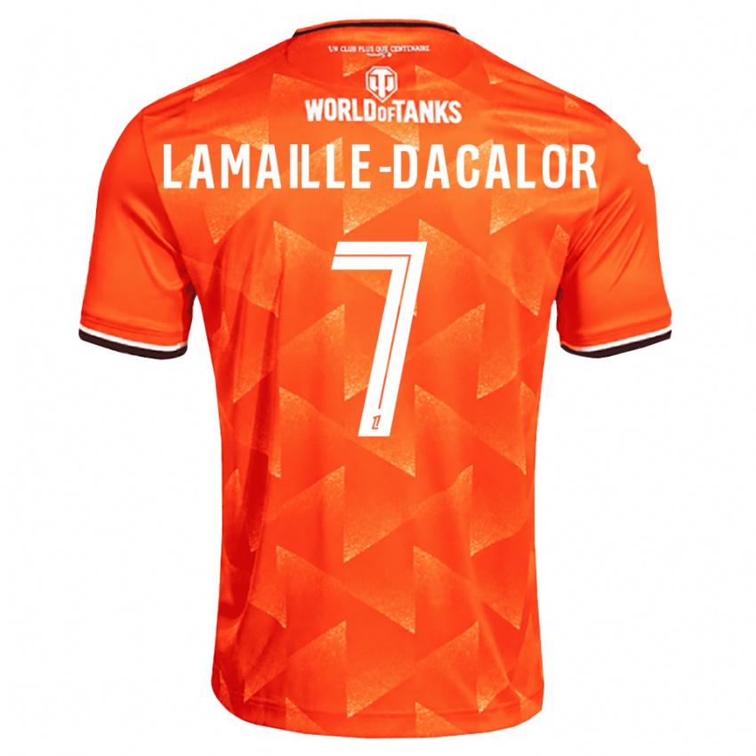 ילדים Olan Lamaille-Dacalor #7 כתום לבן שחור ג'רזי ביתית 2026/27 חולצה קצרה