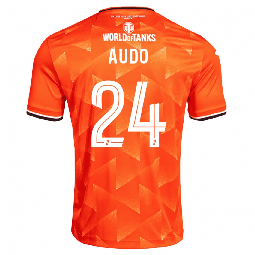 ילדים Noémie Audo #24 כתום לבן שחור ג'רזי ביתית 2026/27 חולצה קצרה