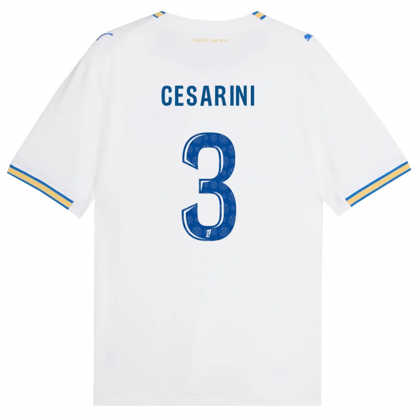 ילדים Gaëtan Cesarini #3 כחול דודג' לבן ג'רזי ביתית 2026/27 חולצה קצרה