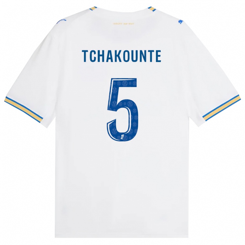 ילדים Annaëlle Tchakounté #5 כחול דודג' לבן ג'רזי ביתית 2026/27 חולצה קצרה