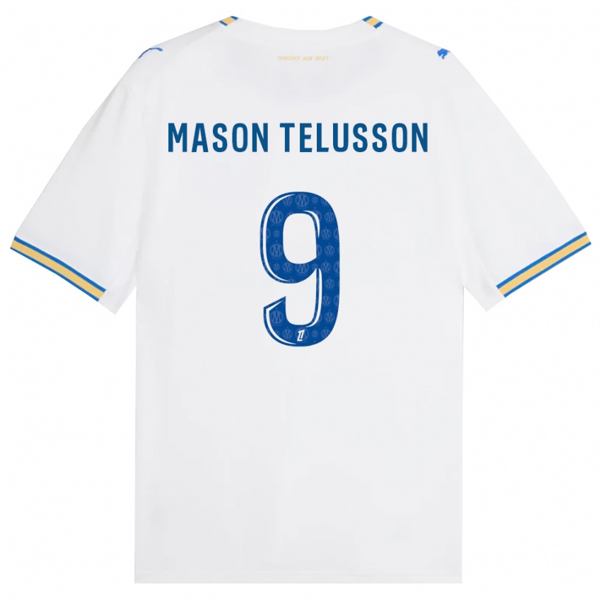 ילדים Jah Mason Telusson #9 כחול דודג' לבן ג'רזי ביתית 2026/27 חולצה קצרה