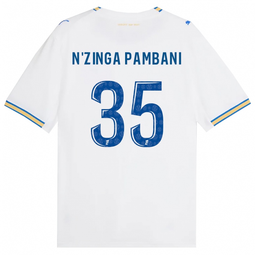 ילדים Pladi N'zinga Pambani #35 כחול דודג' לבן ג'רזי ביתית 2026/27 חולצה קצרה