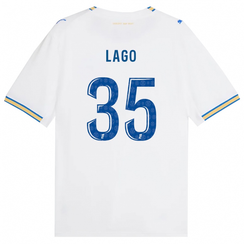 ילדים Ange Lago #35 כחול דודג' לבן ג'רזי ביתית 2026/27 חולצה קצרה