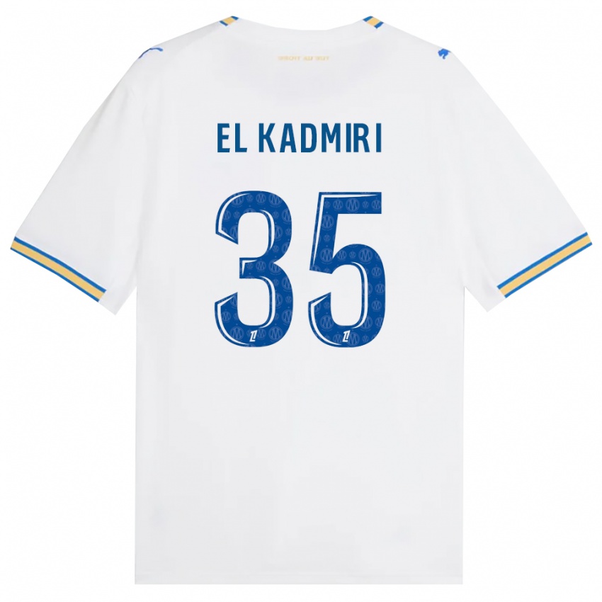 ילדים Ugo Lamare El Kadmiri #35 כחול דודג' לבן ג'רזי ביתית 2026/27 חולצה קצרה