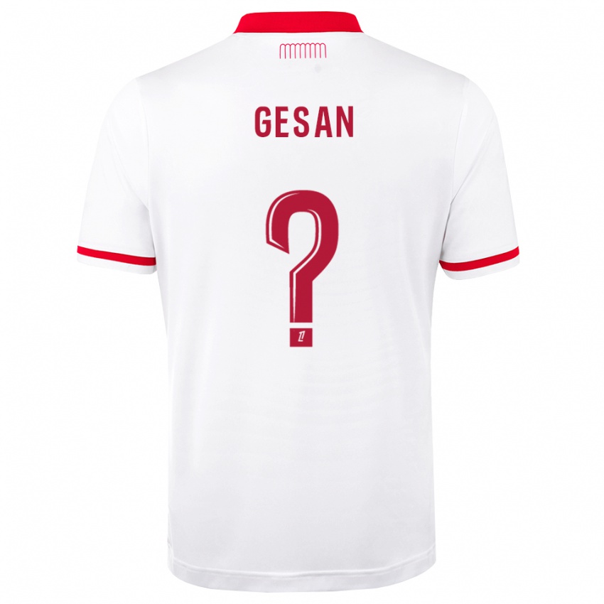 ילדים Yannick Gesan #0 אדום לבן ג'רזי ביתית 2026/27 חולצה קצרה