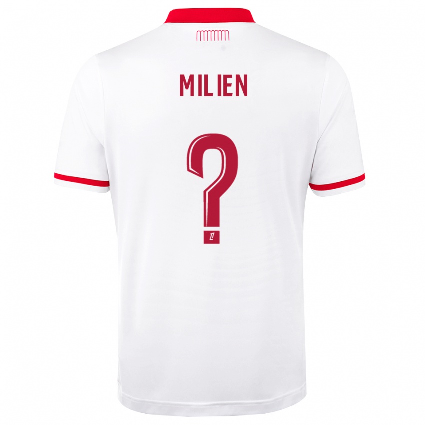 ילדים Kenley Milien #0 אדום לבן ג'רזי ביתית 2026/27 חולצה קצרה