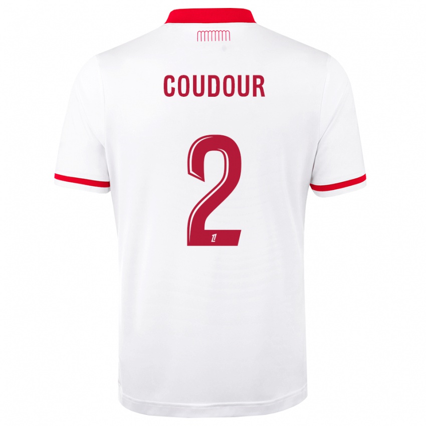ילדים Mathis Coudour #2 אדום לבן ג'רזי ביתית 2026/27 חולצה קצרה