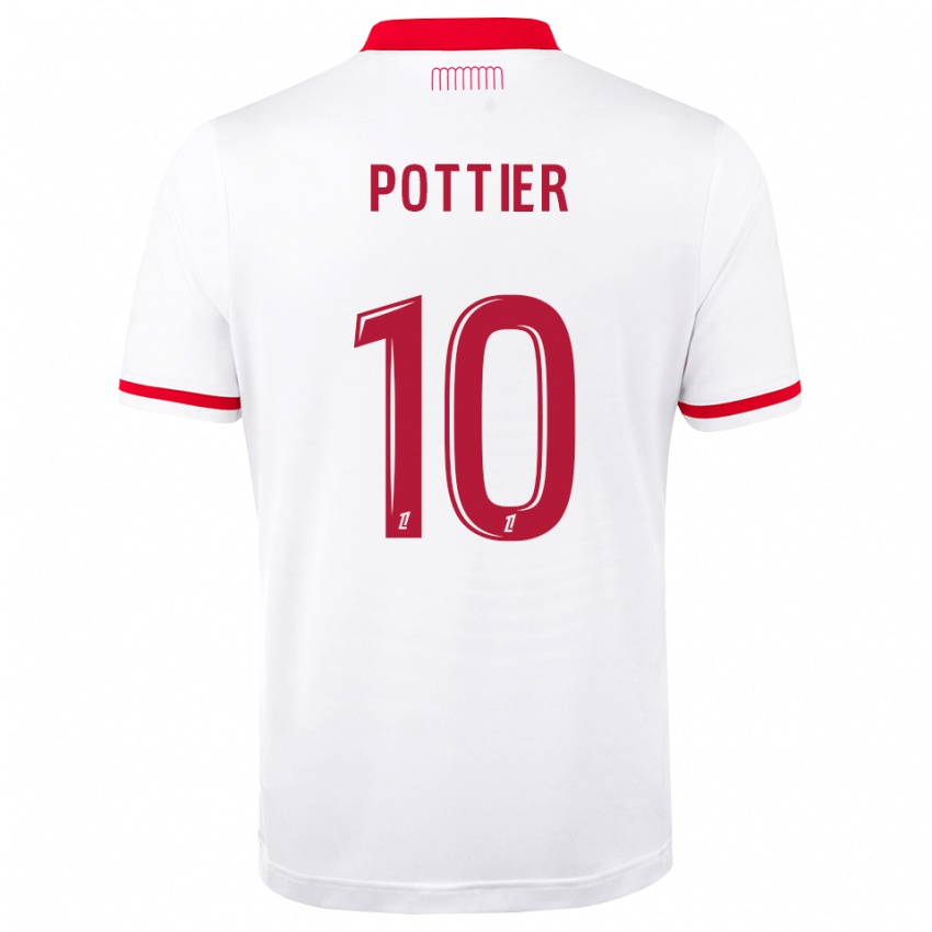 ילדים מורגן פוטייה #10 אדום לבן ג'רזי ביתית 2026/27 חולצה קצרה