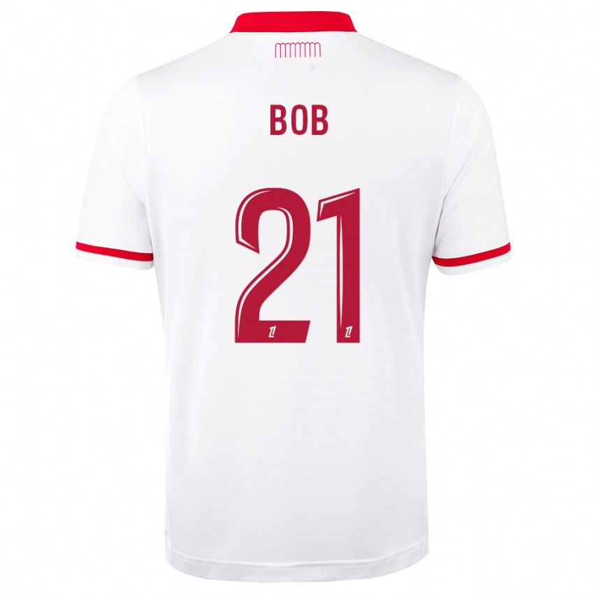 ילדים Mohamed Bob #21 אדום לבן ג'רזי ביתית 2026/27 חולצה קצרה