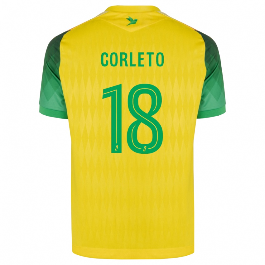 ילדים Naël Corleto #18 ירוק צהוב אדום ג'רזי ביתית 2026/27 חולצה קצרה
