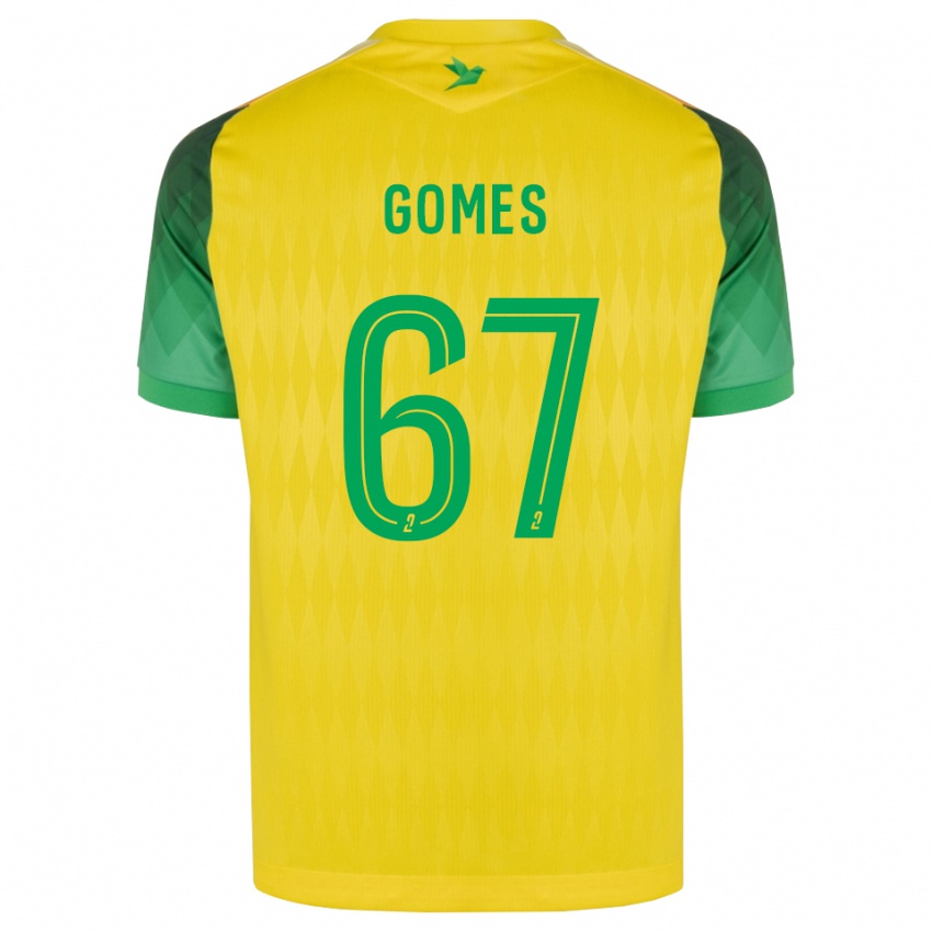 ילדים Malang Gomes #67 ירוק צהוב אדום ג'רזי ביתית 2026/27 חולצה קצרה