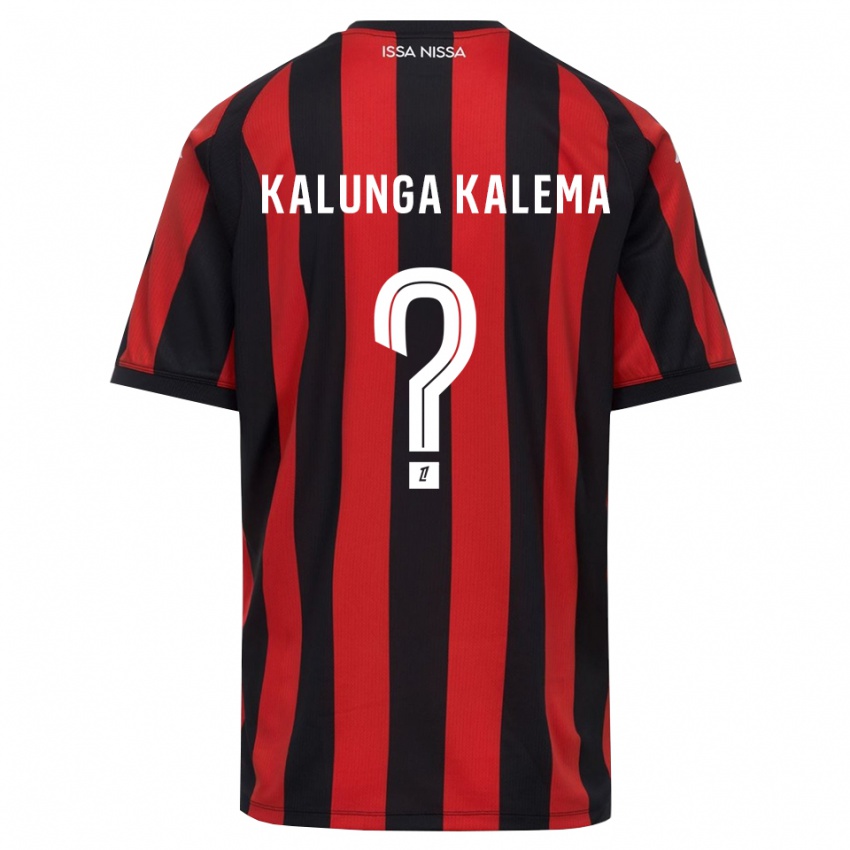 ילדים Kevin Kalunga Kalema #0 אדום שחור לבן ג'רזי ביתית 2026/27 חולצה קצרה