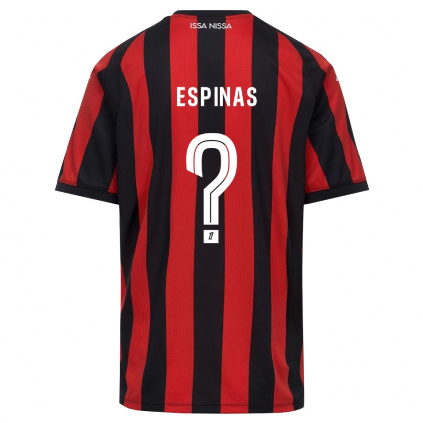 ילדים Brindon Espinas #0 אדום שחור לבן ג'רזי ביתית 2026/27 חולצה קצרה