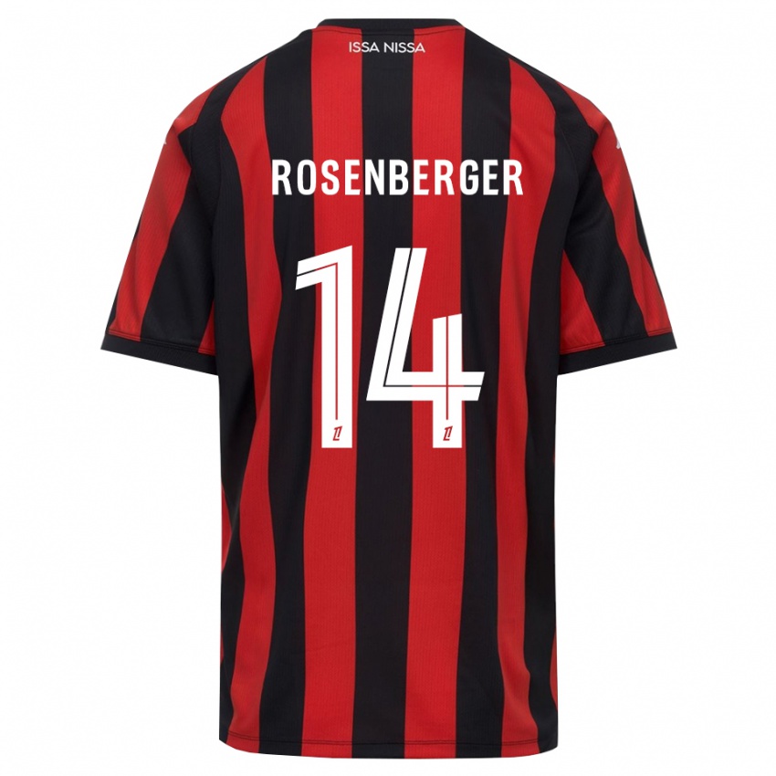 ילדים Léa Rosenberger #14 אדום שחור לבן ג'רזי ביתית 2026/27 חולצה קצרה