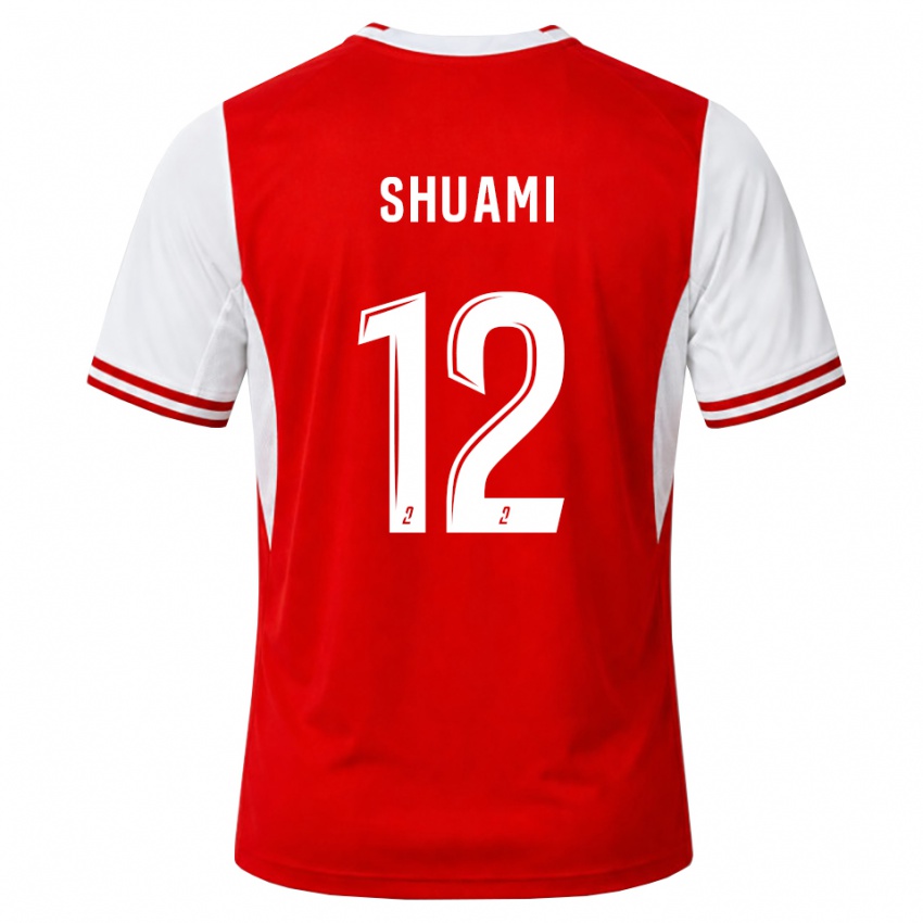 ילדים Lenny-Calvin Shuami #12 אדום לבן ג'רזי ביתית 2026/27 חולצה קצרה