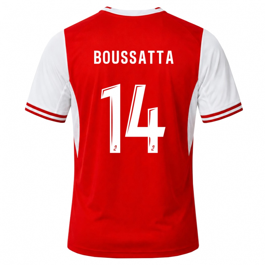 ילדים Naïl Boussatta #14 אדום לבן ג'רזי ביתית 2026/27 חולצה קצרה