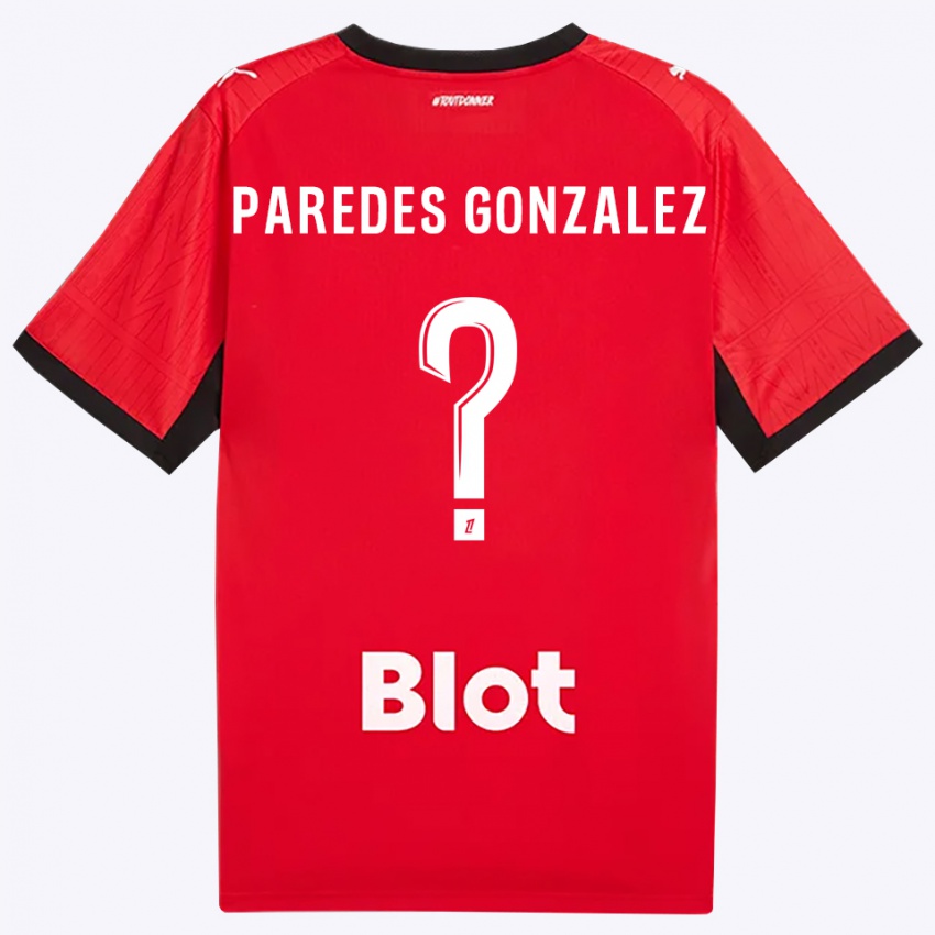 ילדים Maxime Paredes Gonzalez #0 אדום שחור לבן ג'רזי ביתית 2026/27 חולצה קצרה