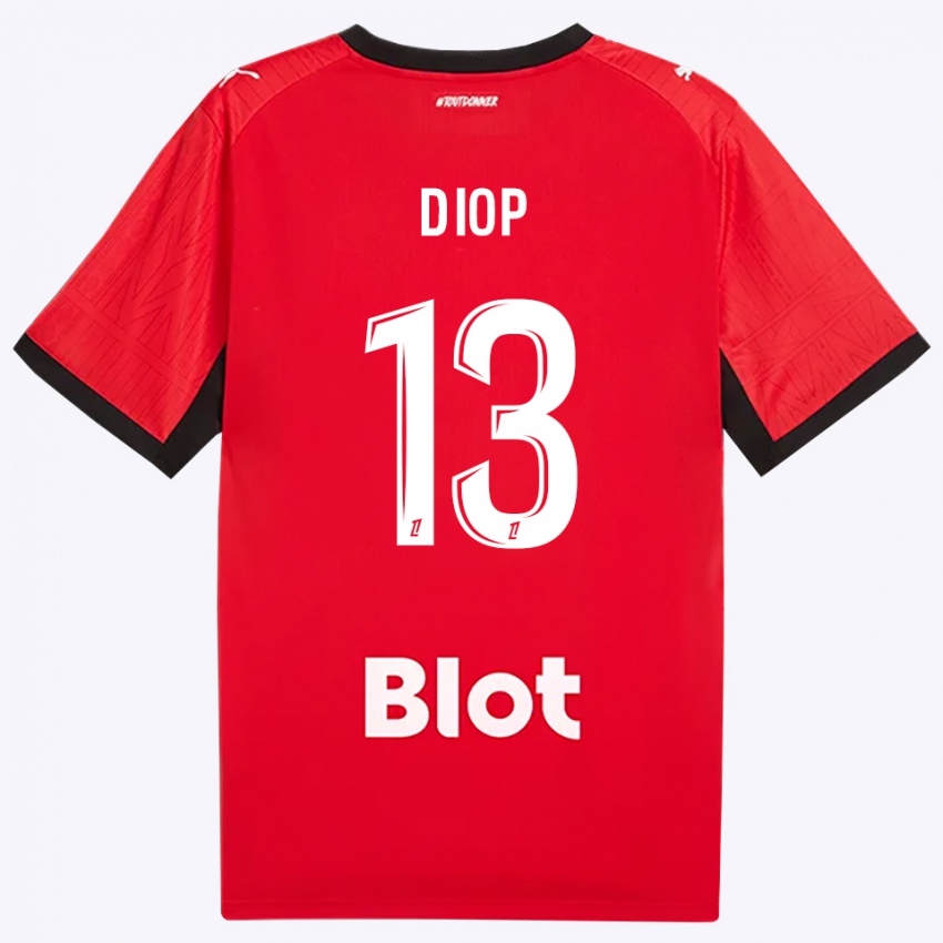 ילדים Noham Diop #13 אדום שחור לבן ג'רזי ביתית 2026/27 חולצה קצרה