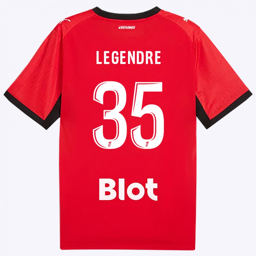 ילדים Elias Legendre Quiñonez #35 אדום שחור לבן ג'רזי ביתית 2026/27 חולצה קצרה