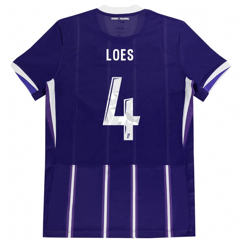 ילדים Wayan Loes #4 סגול לבן ג'רזי ביתית 2026/27 חולצה קצרה