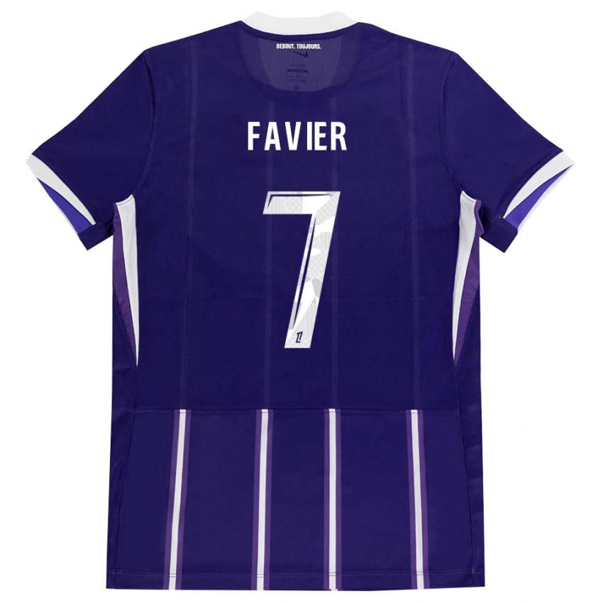 ילדים Luca Favier #7 סגול לבן ג'רזי ביתית 2026/27 חולצה קצרה