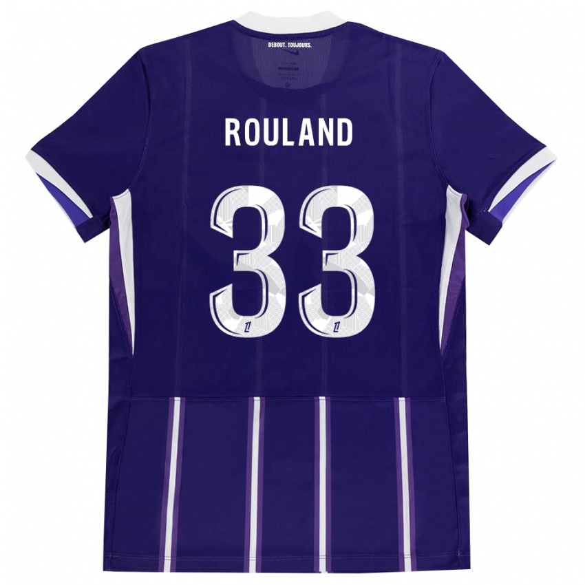 ילדים Prune Rouland #33 סגול לבן ג'רזי ביתית 2026/27 חולצה קצרה