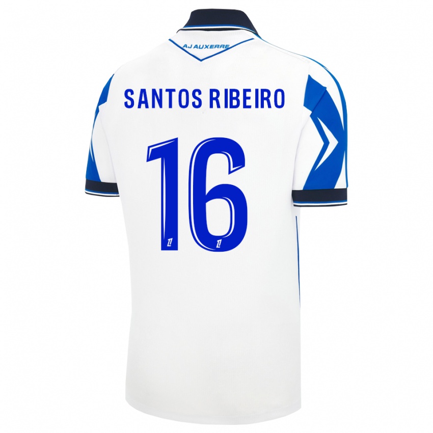 ילדים Timéo Dos Santos Ribeiro #16 שחור לבן כחול ג'רזי ביתית 2026/27 חולצה קצרה